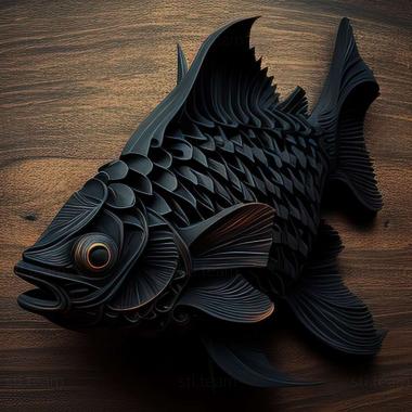 3D model Black barbus fish (STL)